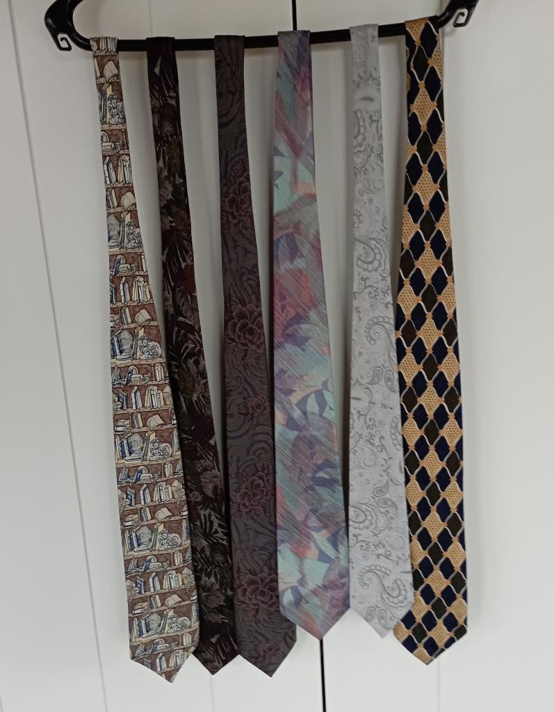 Collectie van 6 vintage stropdassen, Kleding | Heren, Stropdassen, Ophalen of Verzenden, Zo goed als nieuw, Met patroon