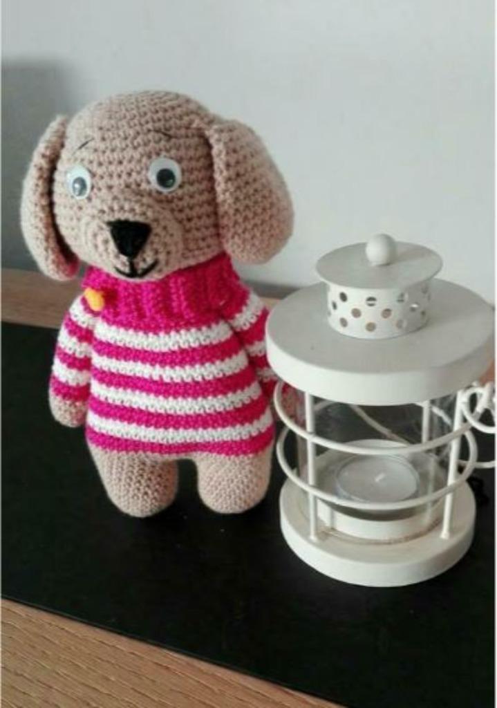 Handgemaakte knuffel : schattig hondje, Kinderen en Baby's, Speelgoed | Knuffels en Pluche, Ophalen of Verzenden, Nieuw, Hond