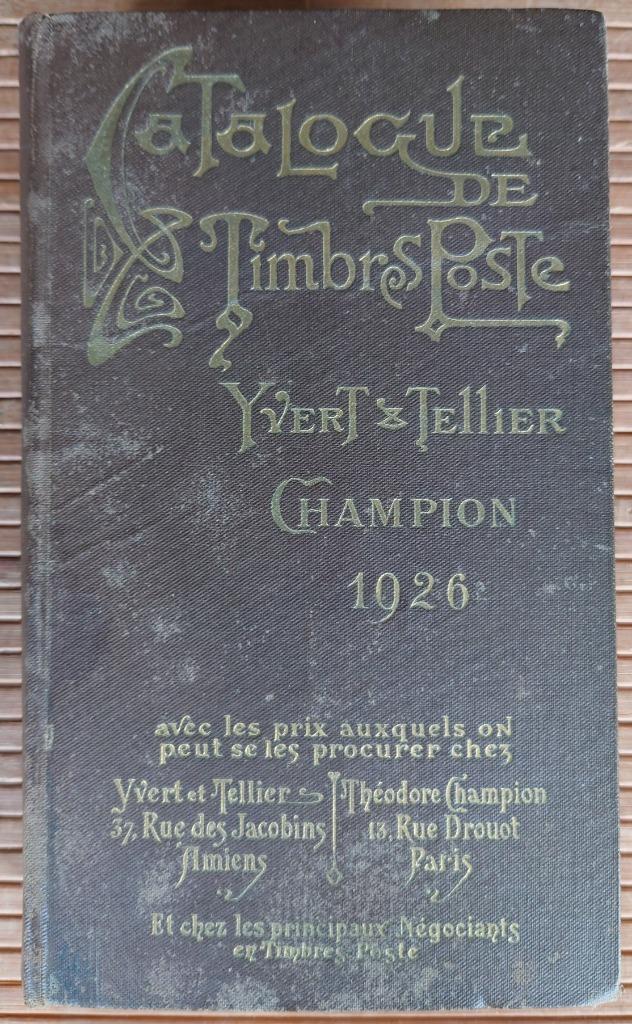 Yvert et Tellier 1926, Enlèvement ou Envoi, Catalogue