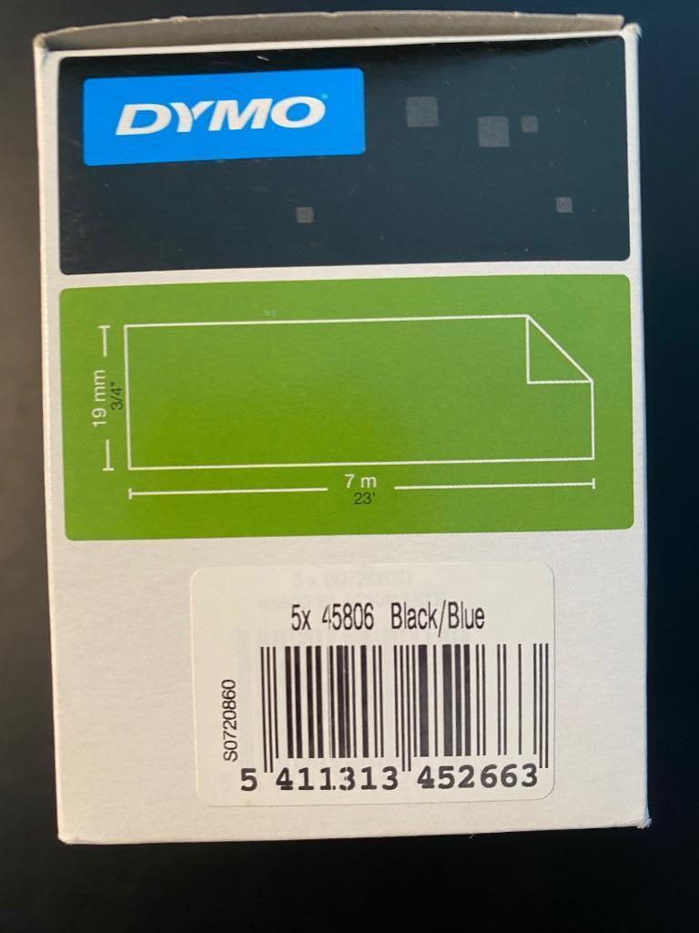 Dymo D1 Tape S0720860 / 45806, Ophalen of Verzenden, Nieuw, Tape-label, Dymo