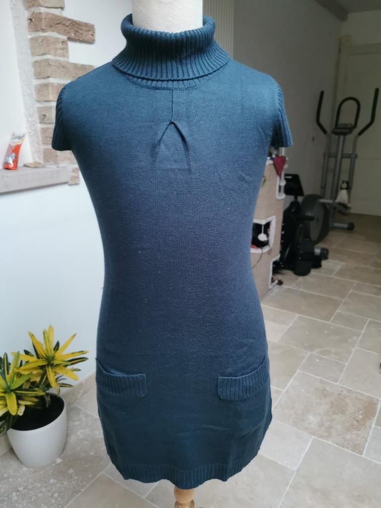 Magnifique robe d'hiver bleu pétrole de chez Melvin, Enlèvement ou Envoi, Taille 36 (S), Bleu