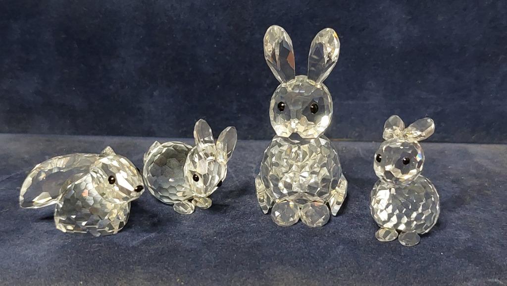 Swarovski - Familie van 4 konijnen, Ophalen, Gebruikt, Figuurtje