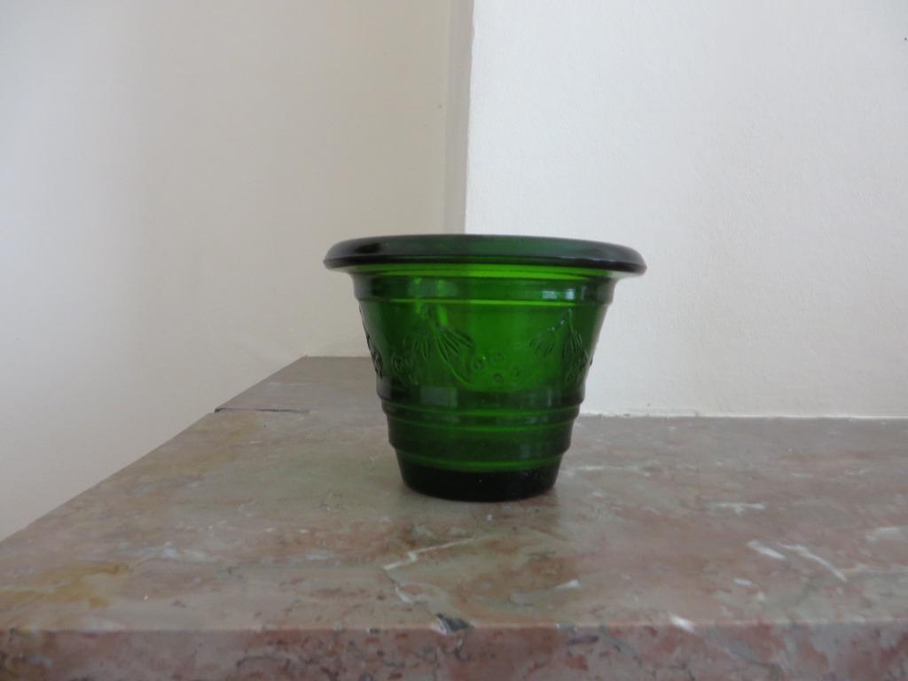 vase en verre vert, Maison & Meubles, Enlèvement, Vert, Verre