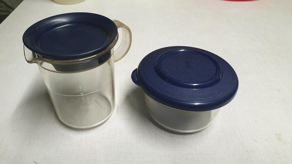 Suiker en melkpotje Tupperware, Ophalen, Zo goed als nieuw