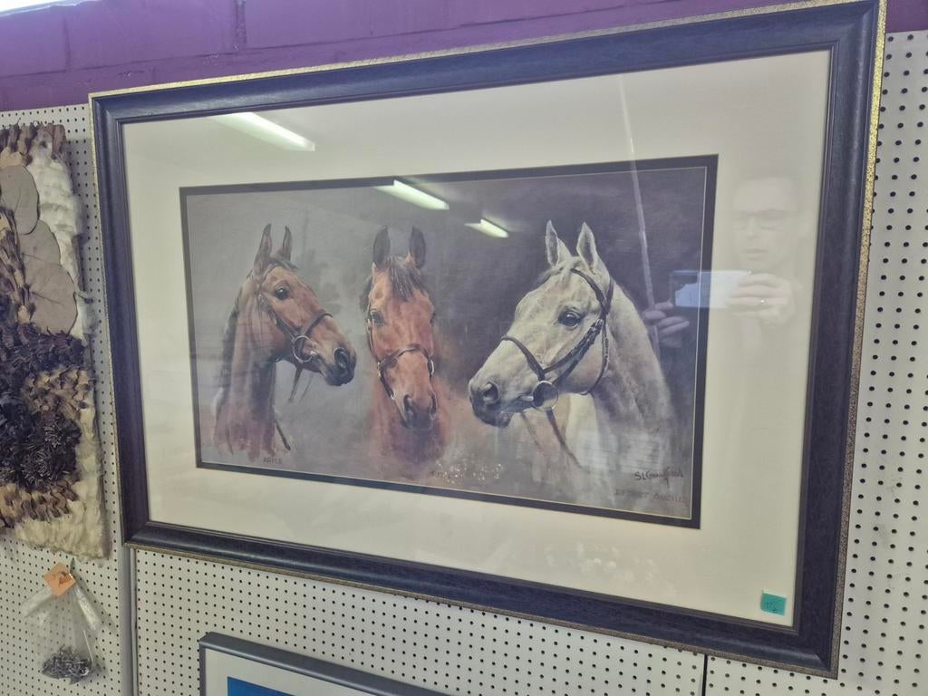 Poster 3 paarden van SL Crawford, Antiek en Kunst, Kunst | Litho's en Zeefdrukken, Ophalen