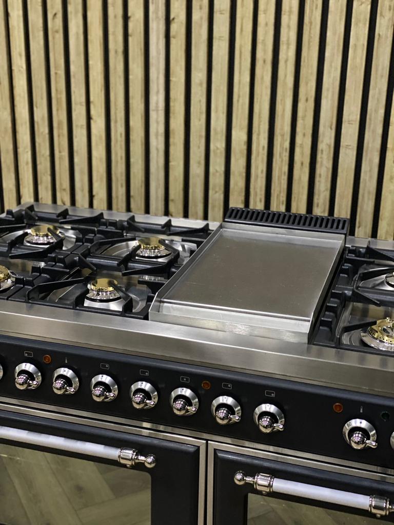 Prachtig Boretti Fornuis 120 cm Gas 7 pits + Frytop, Ophalen of Verzenden, Grill, Gas