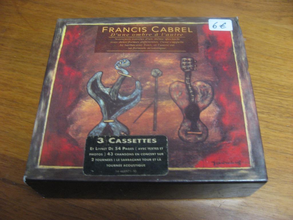 FRANCIS CABREL d'une ombre a l'autre 3 cassettes box, Enlèvement ou Envoi, Originale, Utilisé, Pop