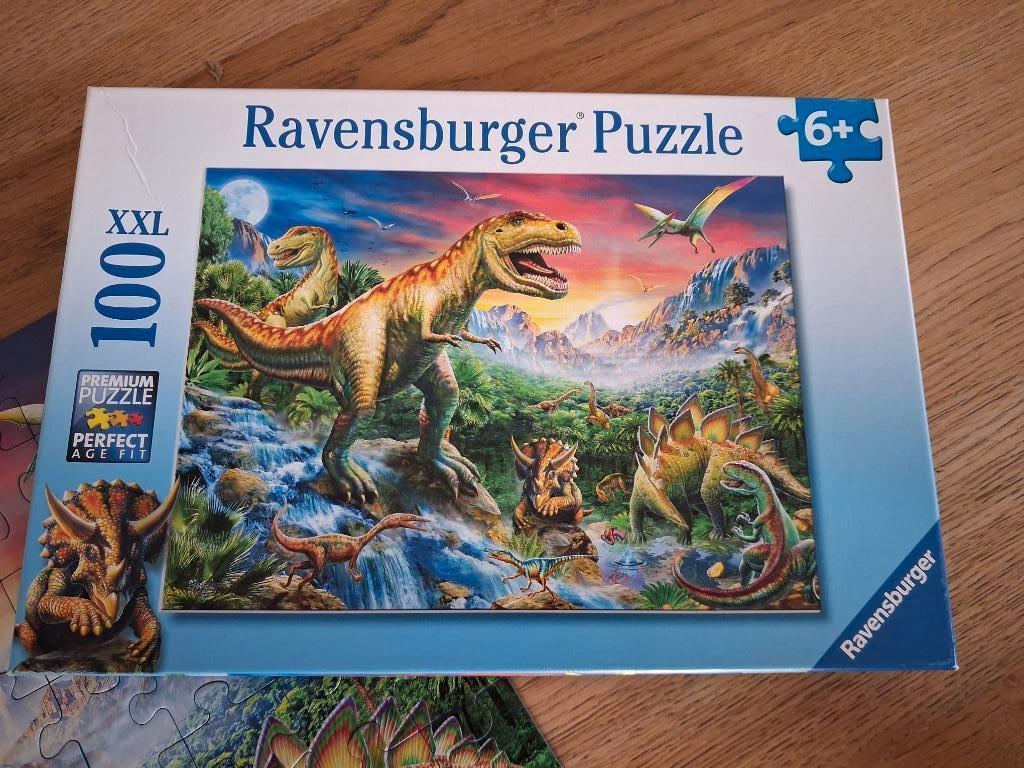 Puzzel XXL dino 100 stukken, Enlèvement ou Envoi, Plus de 50 pièces, Utilisé, 4 à 6 ans
