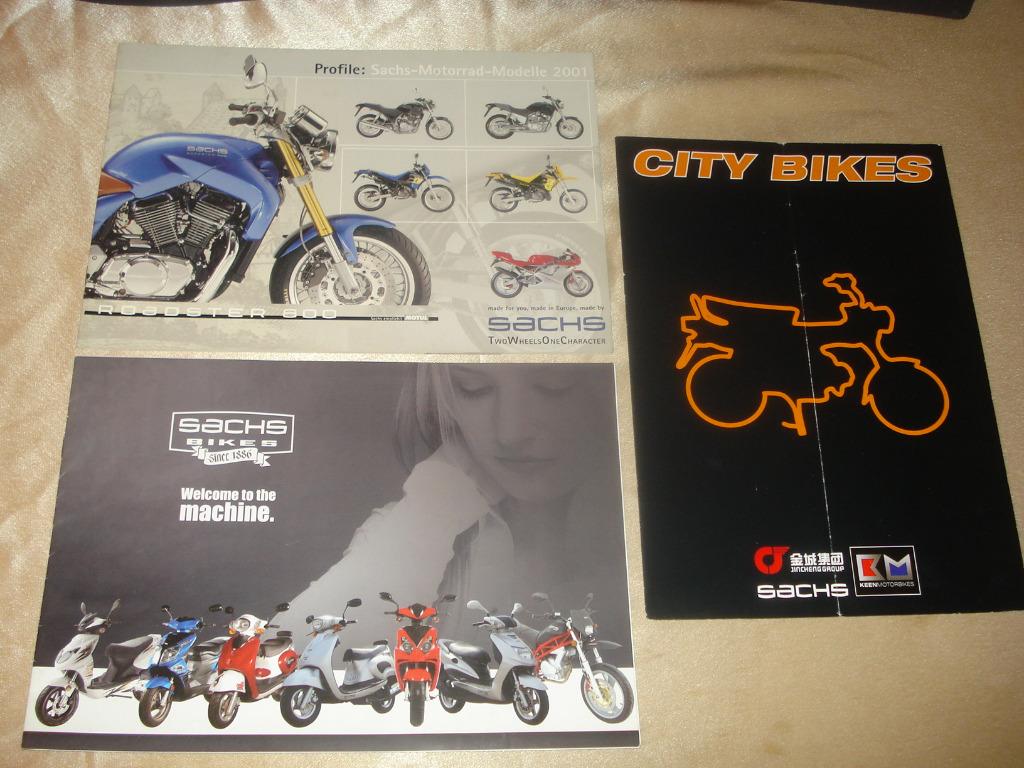 SACHS Lot de 3 Anciennes Brochures & Dépliants Motos, Motos, Modes d'emploi & Notices d'utilisation, Enlèvement ou Envoi, Autres marques