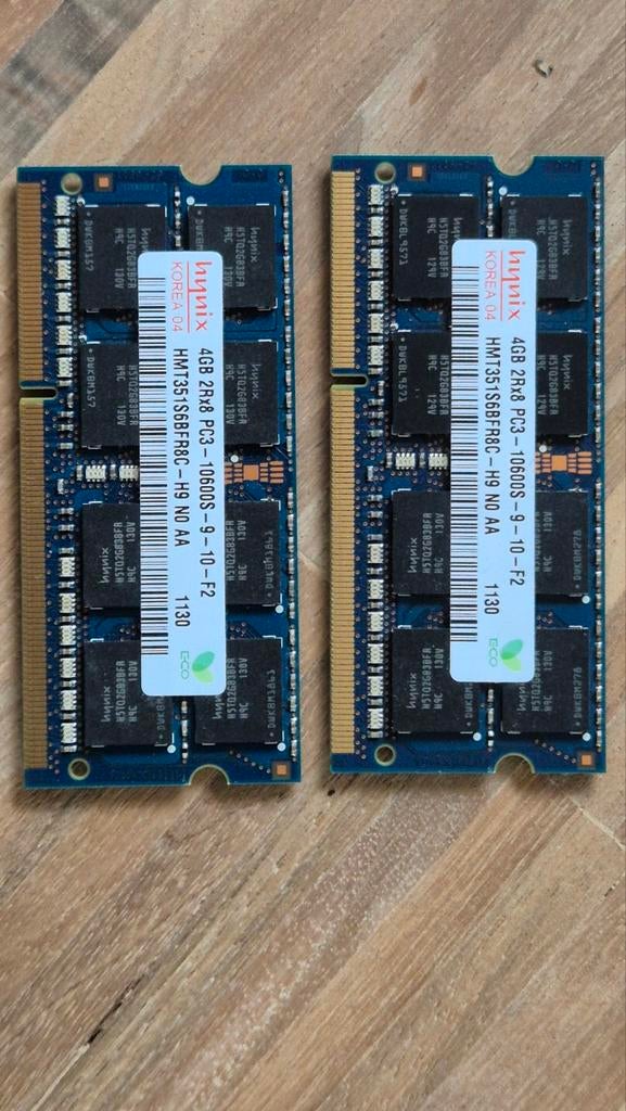 2x 4GB RAM module, Enlèvement ou Envoi, Laptop
