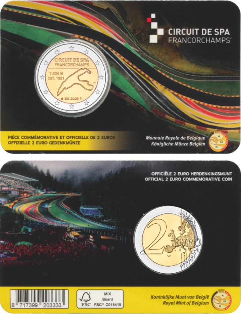 2 euro België 2025 Spa Francorchamps in coincard FRANS, Postzegels en Munten, Ophalen of Verzenden, België, 2 euro