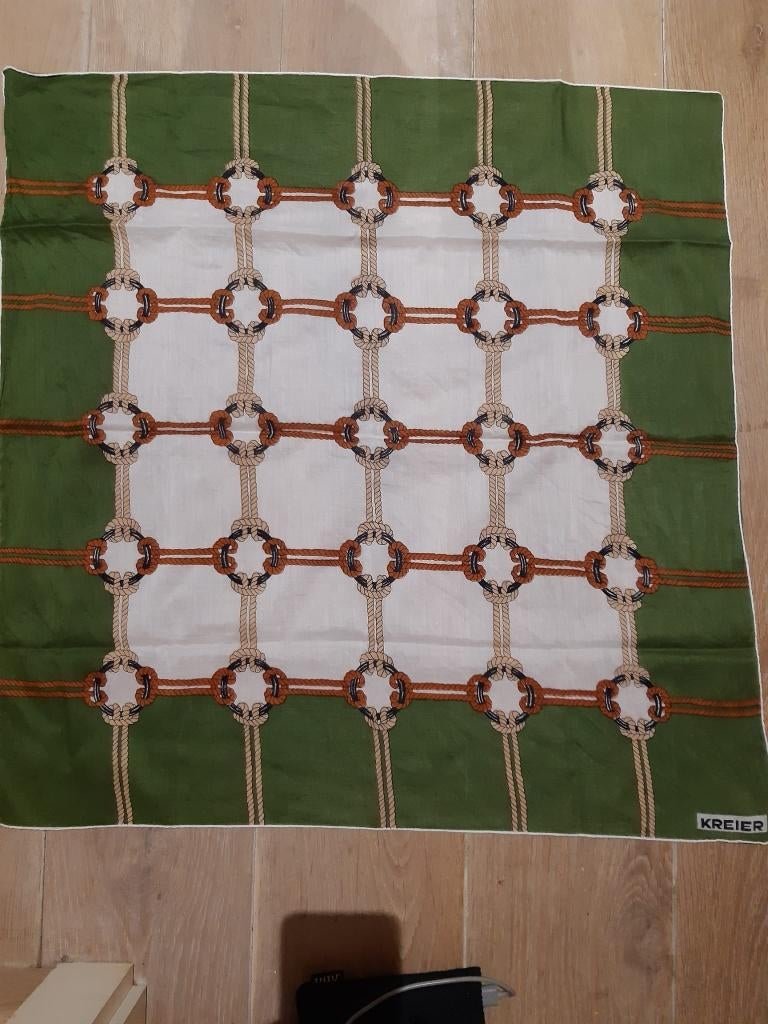 Foulard vintage coton - marque KREIER, Enlèvement ou Envoi