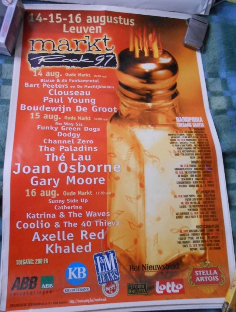 affiche/poster - MARKTROCK Leuven 1997, Ophalen of Verzenden, Nieuw, Muziek