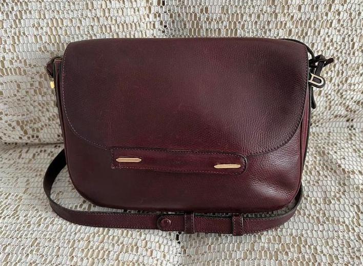 Sac bandoulière DELVAUX cuir bordeaux, Enlèvement ou Envoi, Comme neuf, Cuir