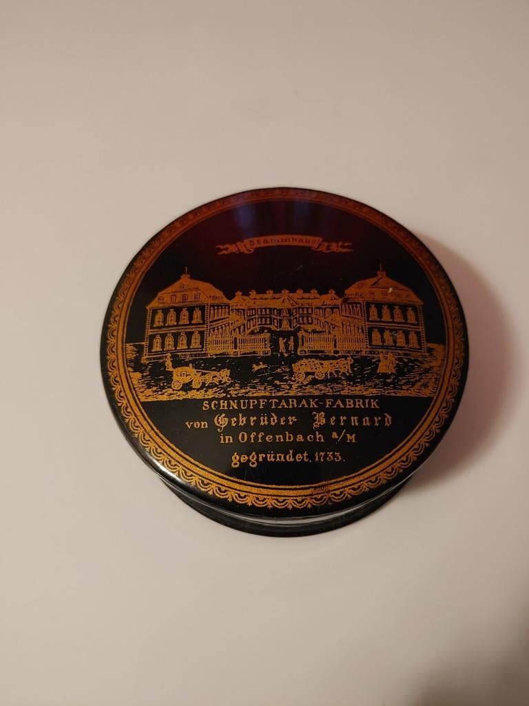 Vintage - boîte à tabac laquée allemande, Envoi