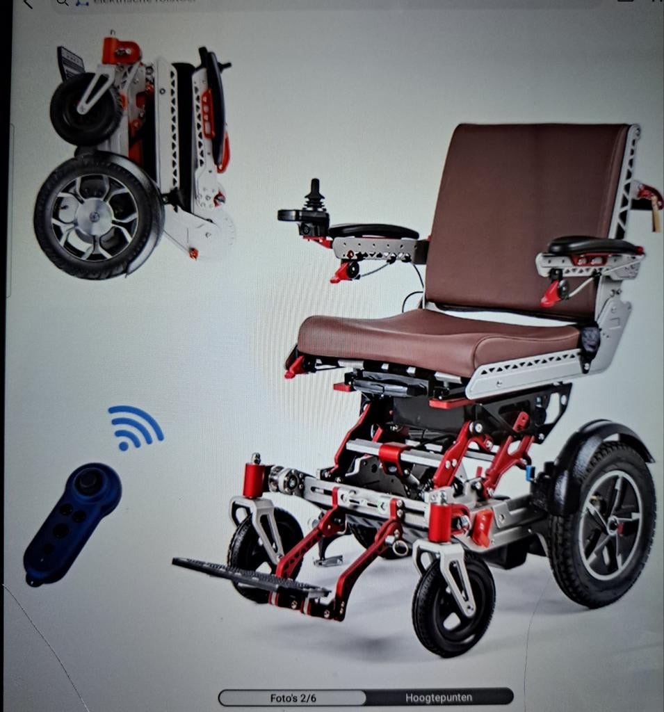 Electrische opvouwbare rolstoel ., Diversen, Brommobielen en Scootmobielen, Ophalen, Zo goed als nieuw
