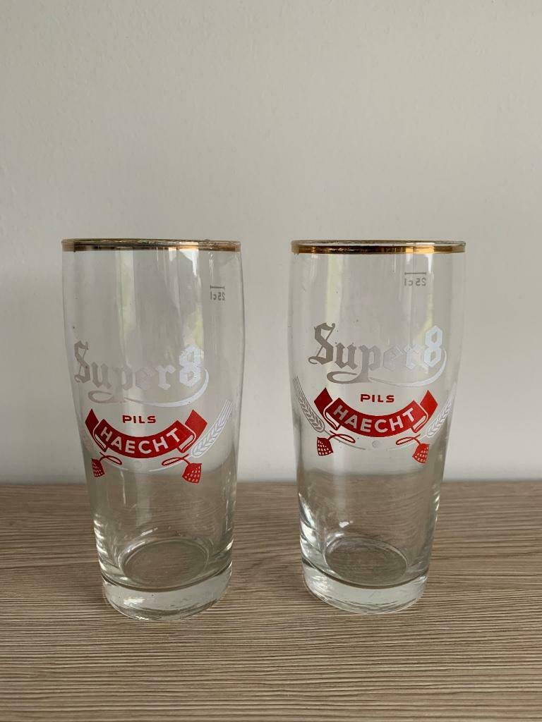 Bierglazen Super 8 Haecht, Ophalen, Gebruikt, Glas of Glazen, Overige merken
