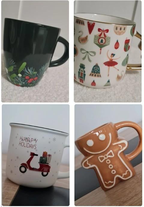Tasses à motifs de Noël - divers modèles et couleurs, Ophalen, Overige materialen, Zo goed als nieuw, Overige stijlen