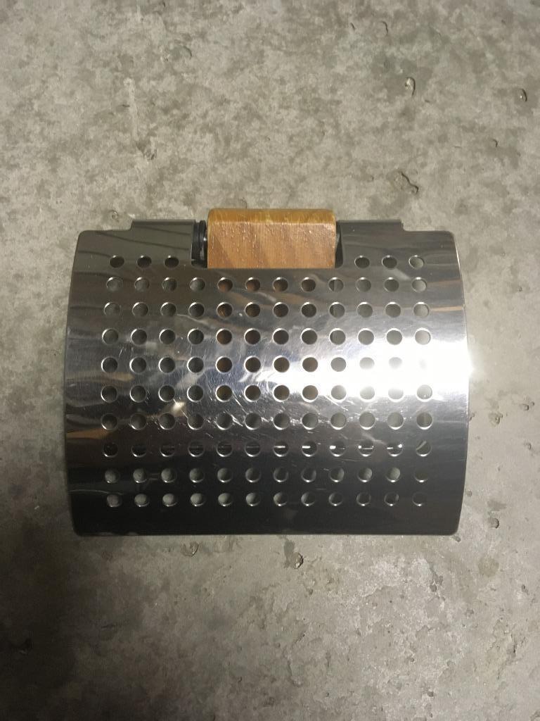 WC rolhouder inox/hout van Tiger, Doe-het-zelf en Bouw, Ophalen of Verzenden, Zo goed als nieuw, Inox, Toilet