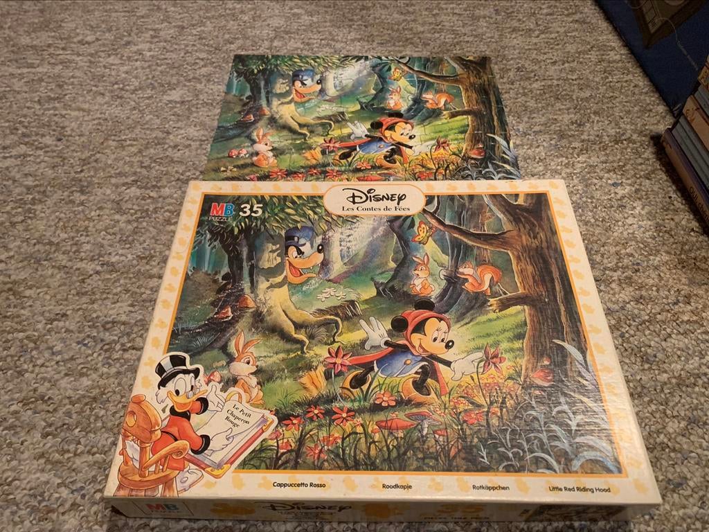 Puzzle enfants 35 pièces Disney Les contes de fées 1991, Mickey Mouse, Comme neuf, Image ou Affiche