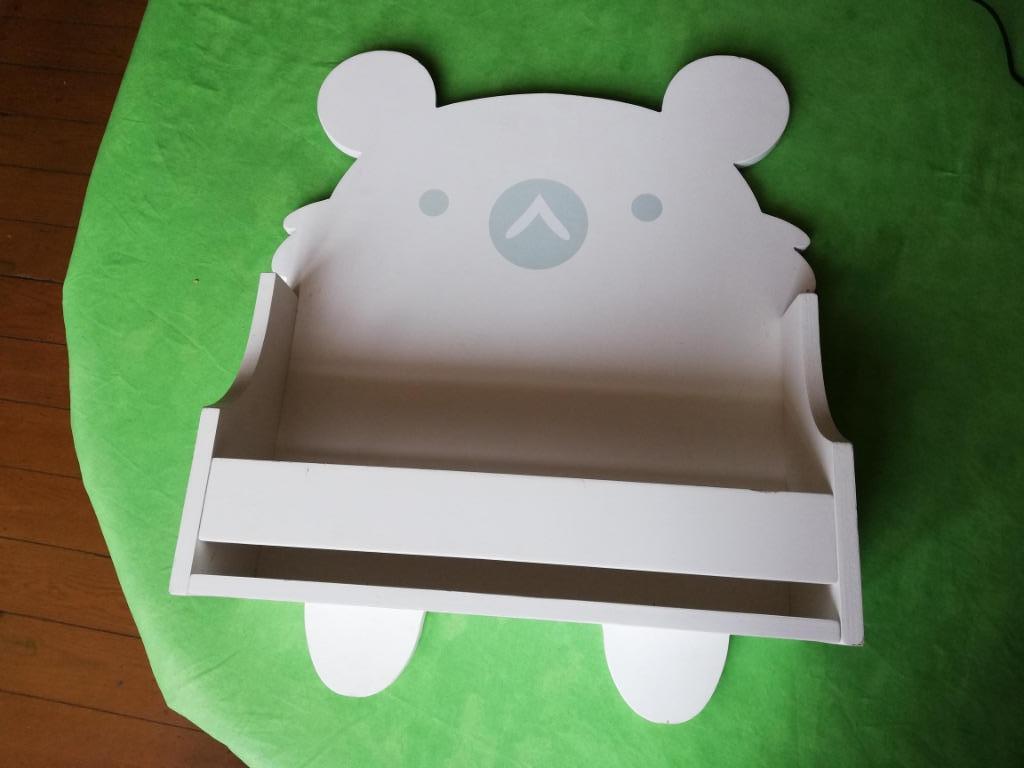 Oirgineel stevig houten wit wandrek kinderkamer met beertje, Kinderen en Baby's, Ophalen of Verzenden, Zo goed als nieuw, Wanddecoratie