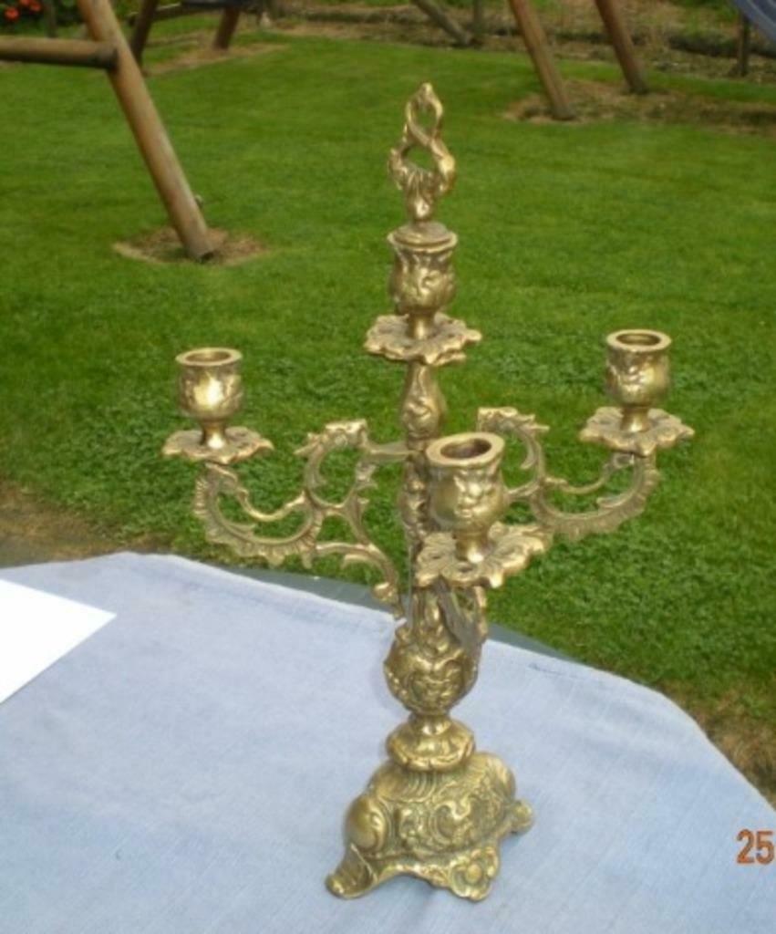 zeer zware koperen kandelaar, Antiek en Kunst, Ophalen, Koper