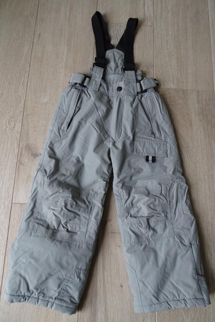 Grijze skibroek / sneeuwbroek met bretels maat 104 - 3 jaar, Kinderen en Baby's, Ophalen of Verzenden, Zo goed als nieuw, Jongen of Meisje
