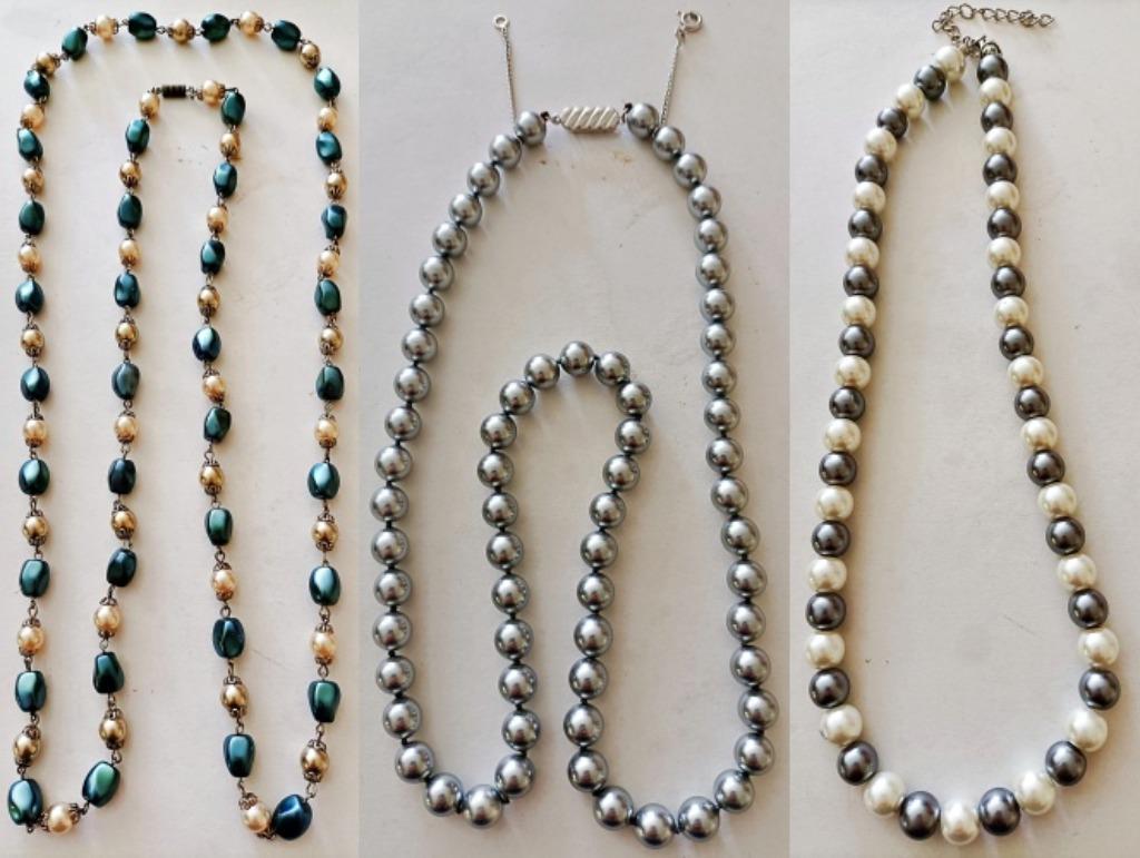 Colliers de perles de nacre , bleues, grises et/ou blanches, Neuf, Enlèvement ou Envoi, Bleu, Autres matériaux