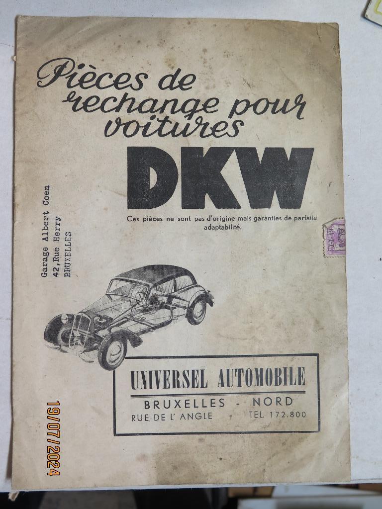 DKW 1949  ONDERDELEN CATALOGUS van groothandel, Verzenden, Catalogus
