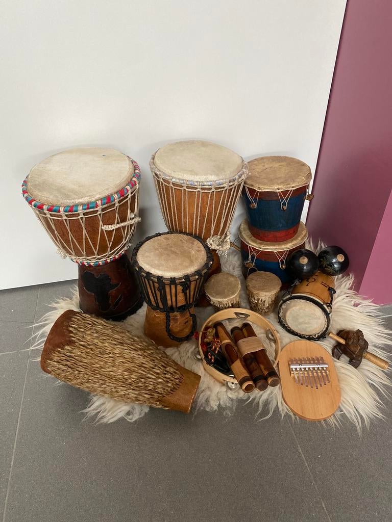Houten instrumenten: djembe, drums etc, Muziek en Instrumenten, Drumstellen en Slagwerk, Ophalen, Zo goed als nieuw