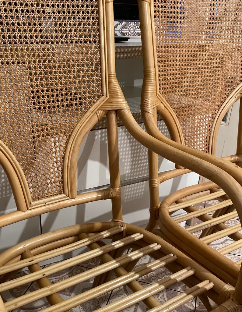 Table extensible avec 4 fauteuils en cannage, Enlèvement
