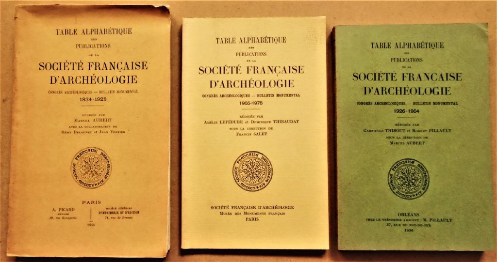 Société française d'Archéologie [1834-1975] - Table alphab., Enlèvement ou Envoi, Utilisé, Soc. franç. d'Archéologie