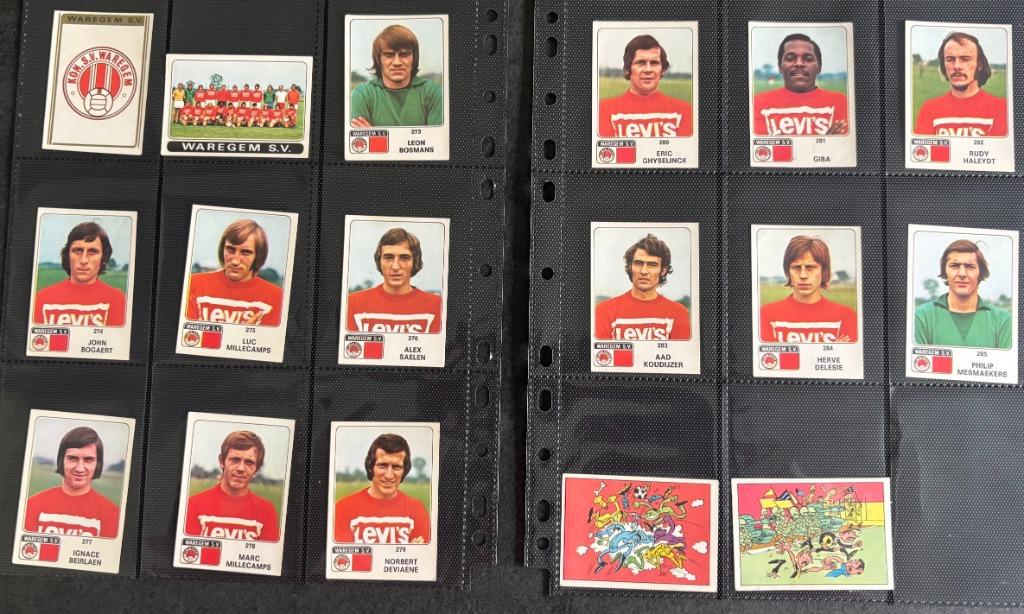 Panini SV Waregem 1973/74 compleet team '17 stuks', Verzenden, Zo goed als nieuw, Meerdere stickers