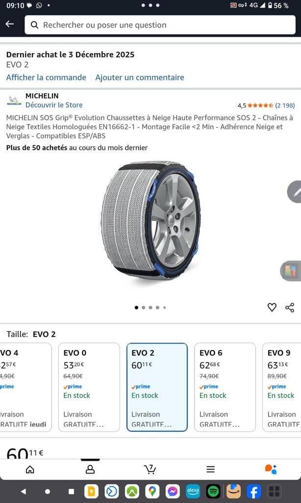 Chaussettes auto Michelin dos évolution Evo 2, Enlèvement ou Envoi