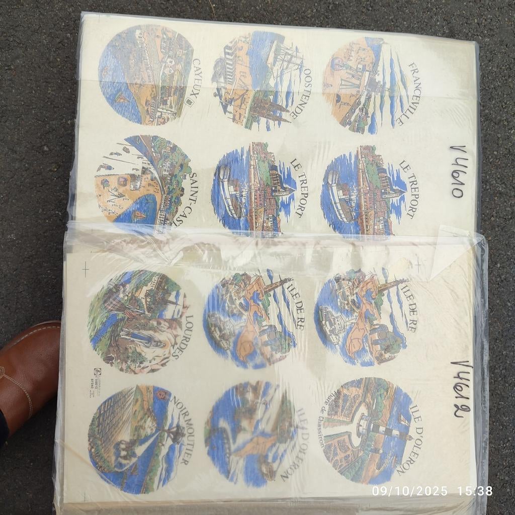 Plusieurs feuilles de décalcomanies publicitaires ., Enlèvement, Comme neuf