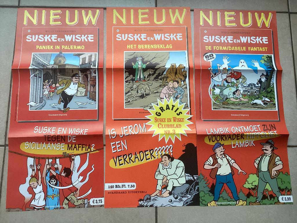 3 affiches posters Suske en Wiske, Ophalen of Verzenden, Suske en Wiske, Gebruikt