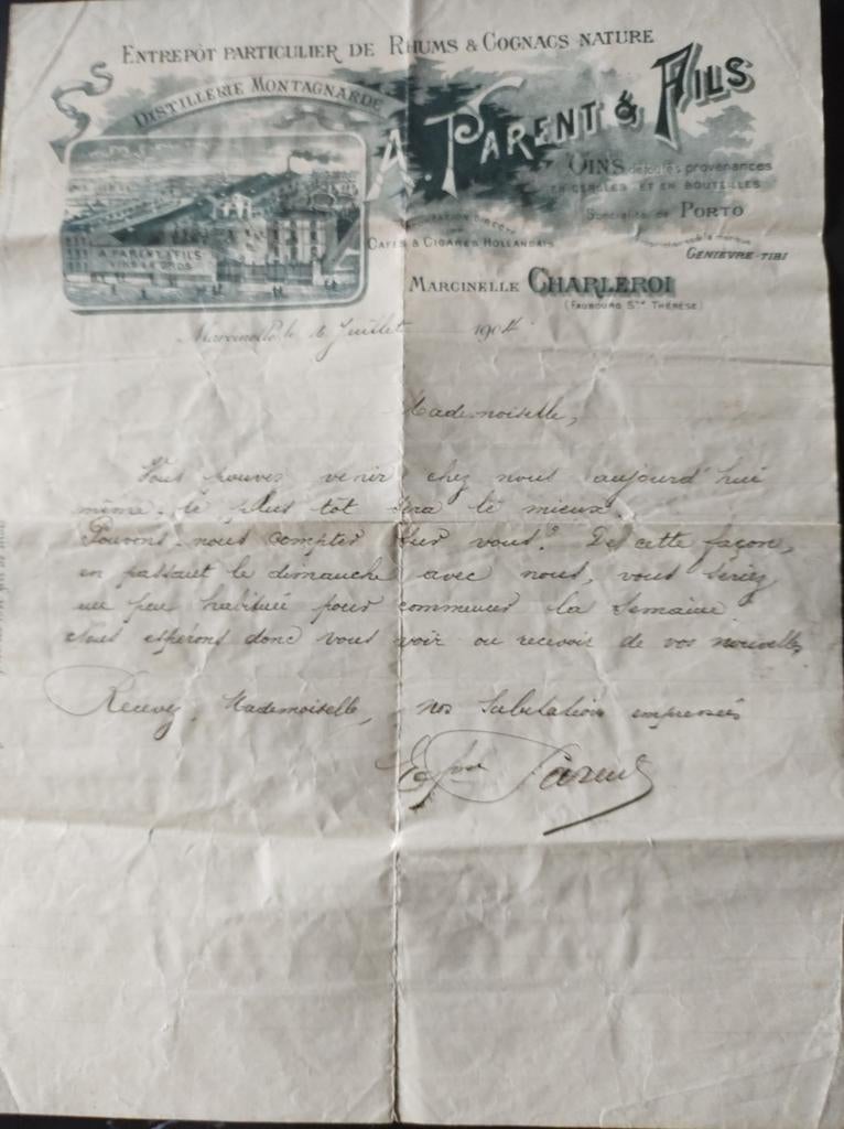 Oude factuur 1904, Verzamelen, Ophalen of Verzenden