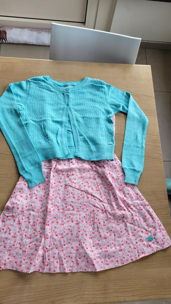 Set kleed met gilet roze blauw C&A m 140, Kinderen en Baby's, Kinderkleding | Maat 140, C&A, Meisje, Ophalen of Verzenden, Zo goed als nieuw