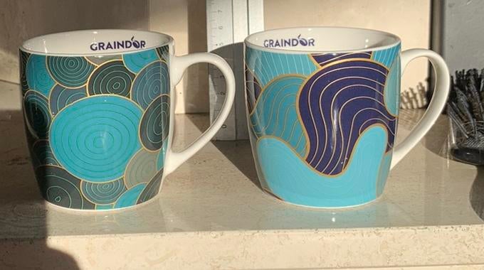 Koffie tasjes graindor 2x, Enlèvement, Comme neuf