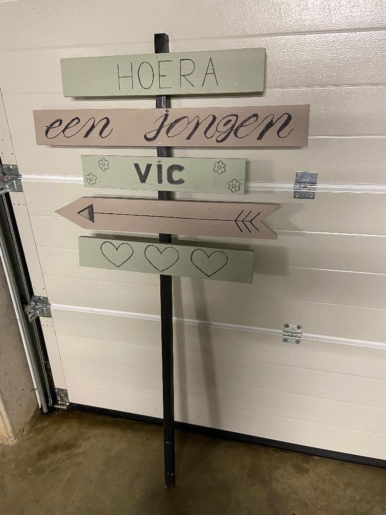 Geboortebord, Kinderen en Baby's, Kraamcadeaus en Geboorteborden, Ophalen, Gebruikt, Geboortebord