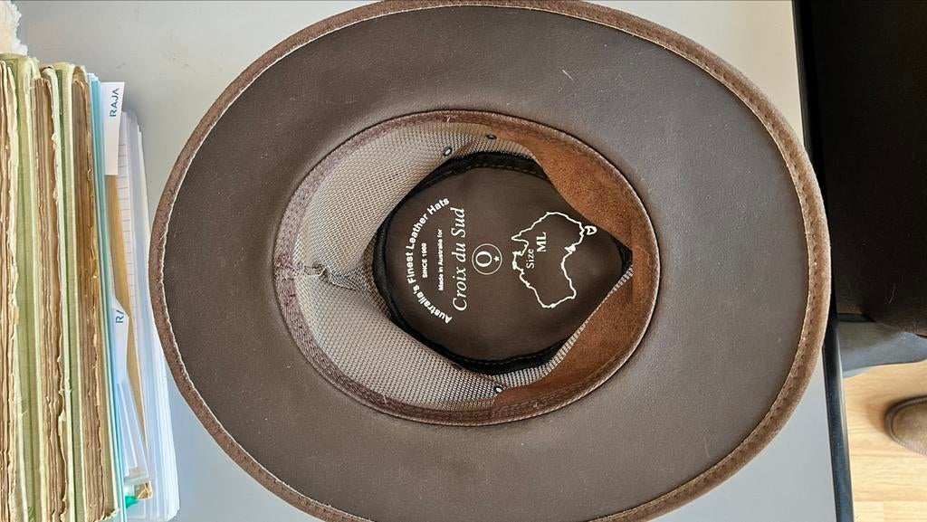 Nieuwe Australische cowboyhoed maat M/L Croix du Sud, Ophalen, 56 of 57 cm (M, 7 of 7⅛ inch), Hoed, Nieuw