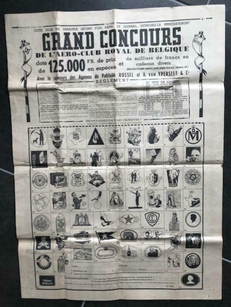 Le Soir"Grand Concours"18 mai 1947, Enlèvement ou Envoi, Utilisé, Journal
