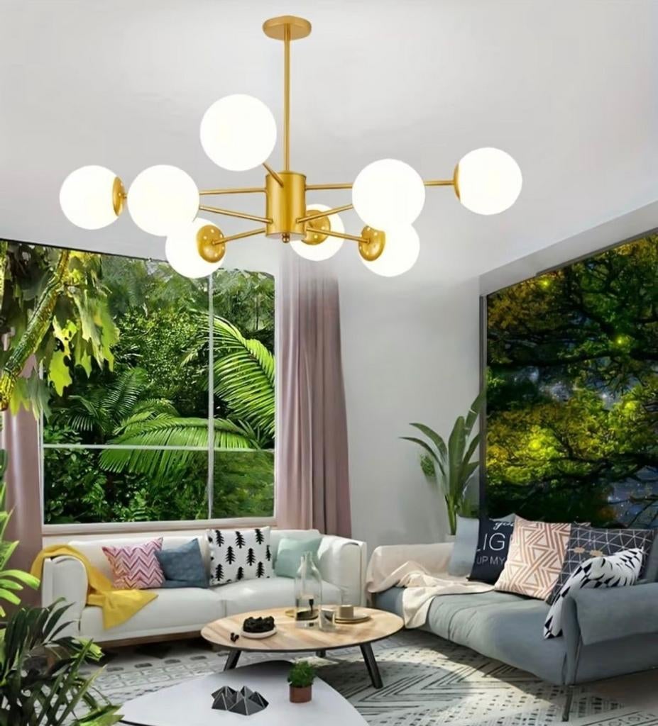 Gouden Led Plafondlamp, Tuin en Terras, Ophalen, Plafondlamp, Led
