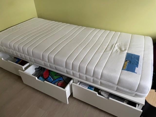 Bed tiener (met schuiven), Kinderen en Baby's, Ophalen, Zo goed als nieuw, Matras