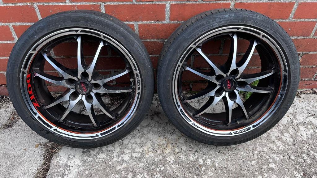 2x DOTZ velgen 18 inch met Continental banden, Auto-onderdelen, Ophalen, 18 inch, Band(en), 225 mm