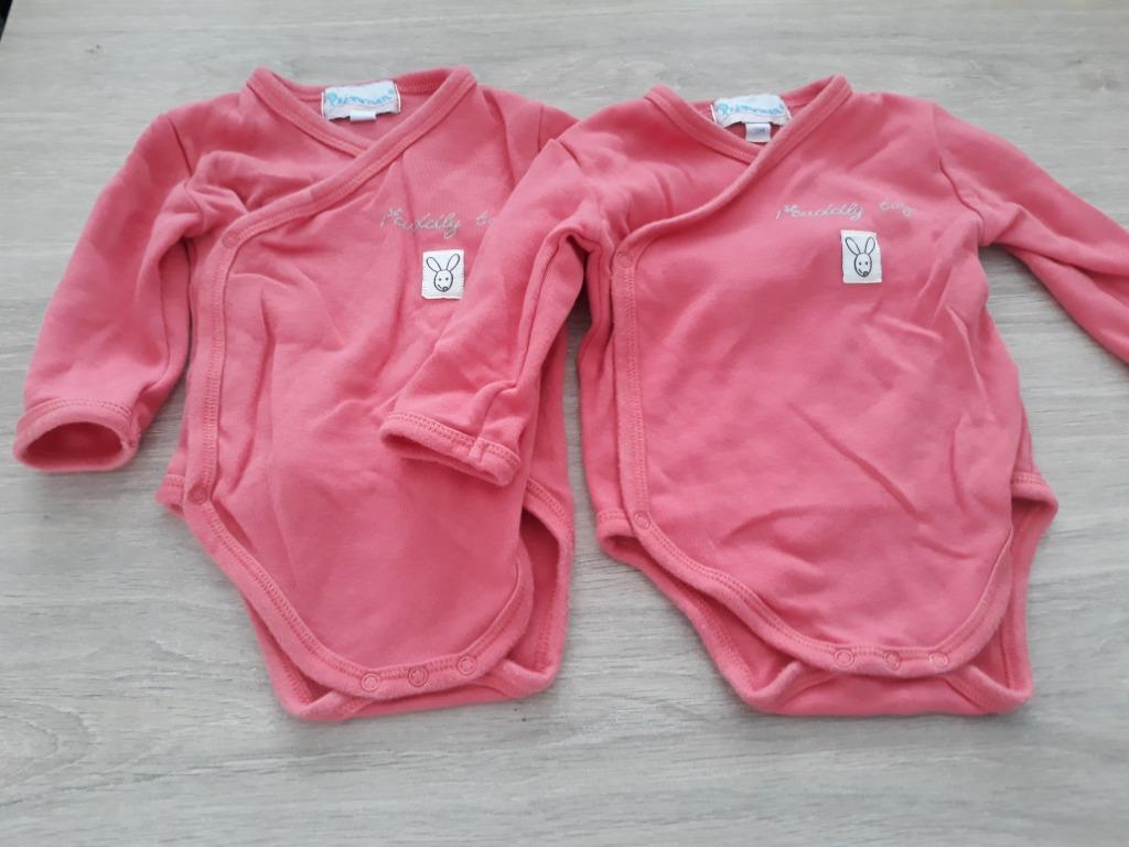 2 setjes van 2 babybody's maat 3M, Enlèvement ou Envoi, Comme neuf, Premaman, Fille