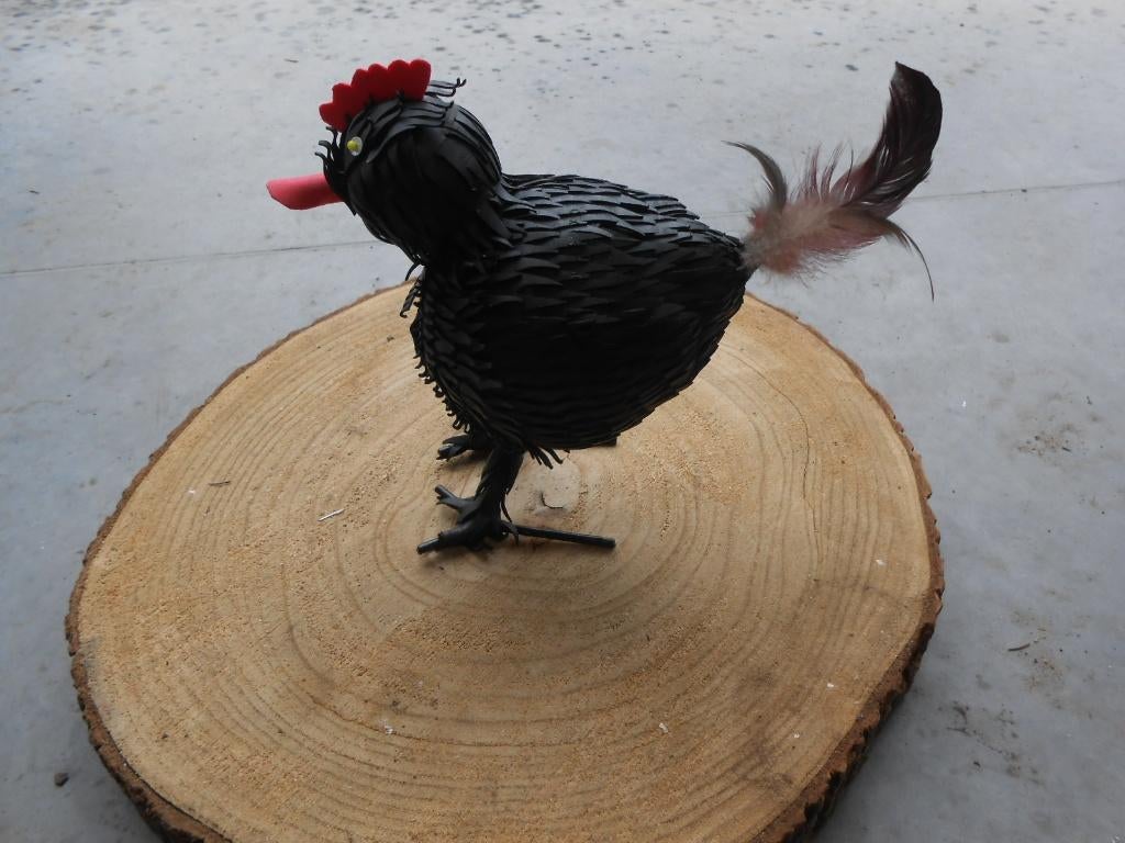 zwarte kip - haan in rubber met veerstaart 20 x 20 x 10, Dieren en Toebehoren, Kip