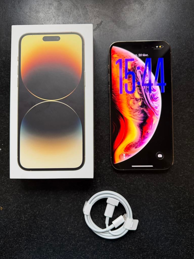 Apple iPhone 14 Pro Max, 128 GB, 75 %, Or, Comme neuf