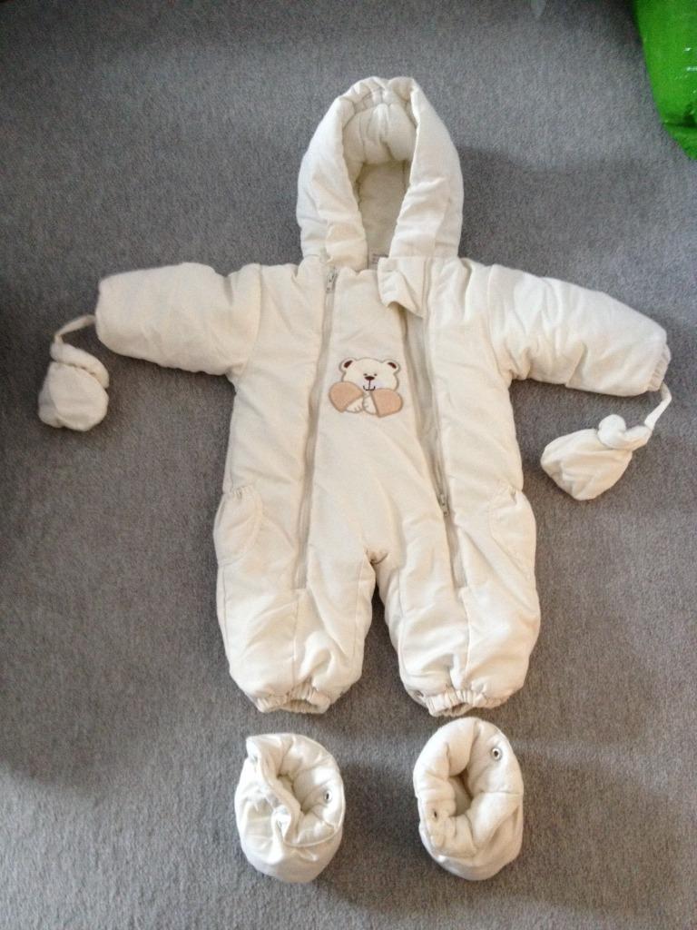 Combinaison pour bébé 3-6 mois (+ moufles & chaussons) - TTB, Ophalen of Verzenden, Zo goed als nieuw, Jongetje of Meisje, Jasje