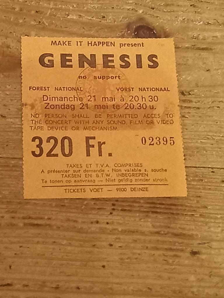 Ticket van Genesis, Tickets en Kaartjes, Eén persoon, Mei, Rock of Poprock